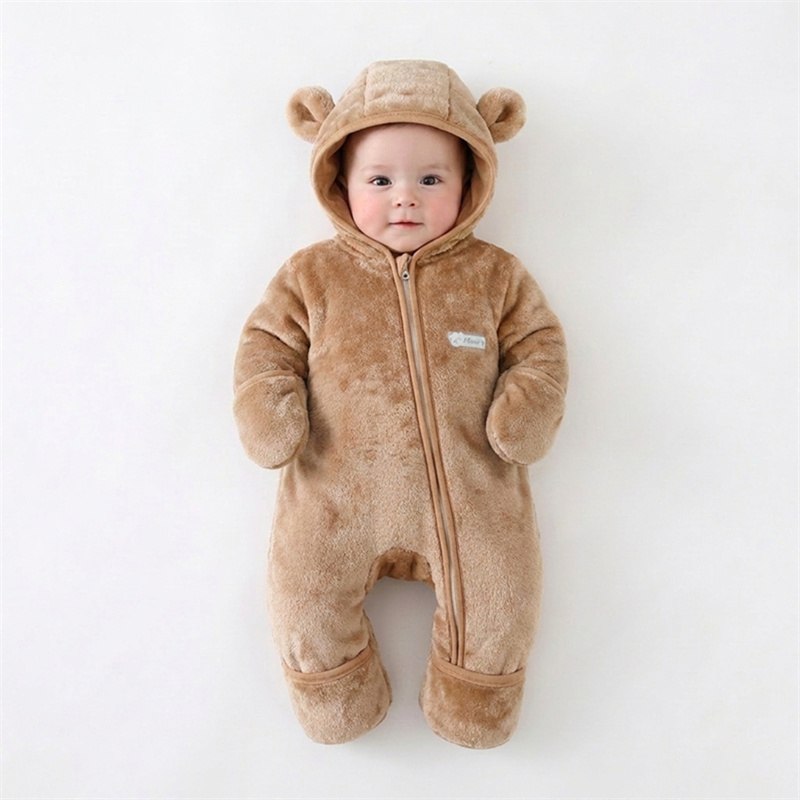 Baby Clothing Zip - Macacão de Bebê Recém-Nascido em Flanela